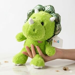 Green Triceratops Plush Dinosaur Toy
